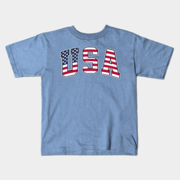 USA Kids T-Shirt by cowyark rubbark